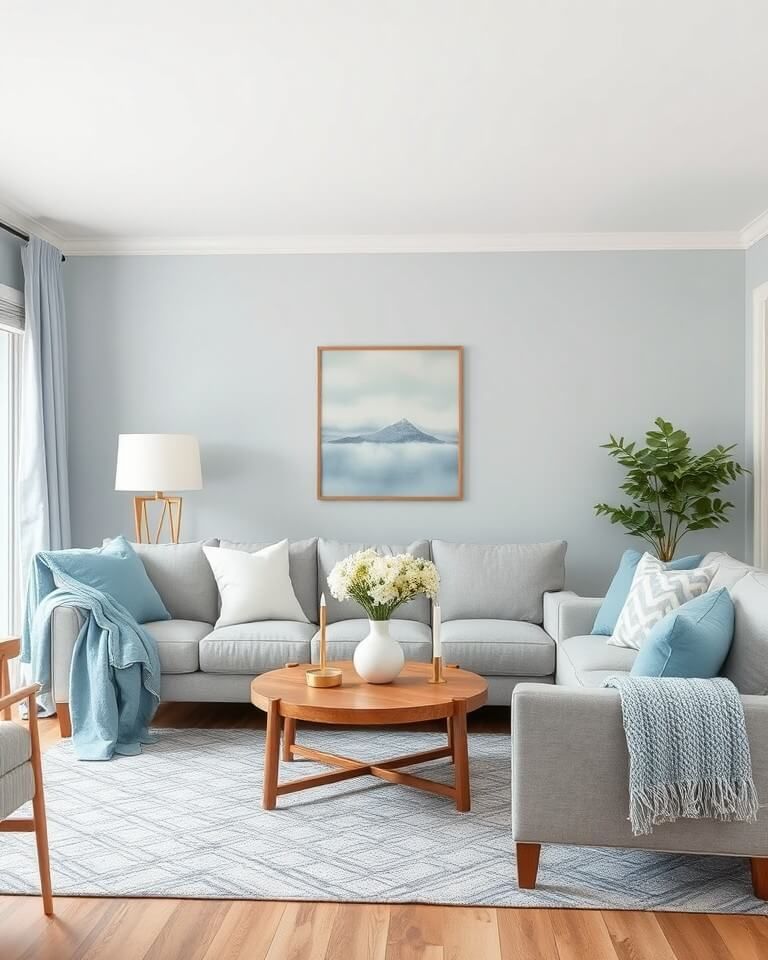 Warm living room with rattan